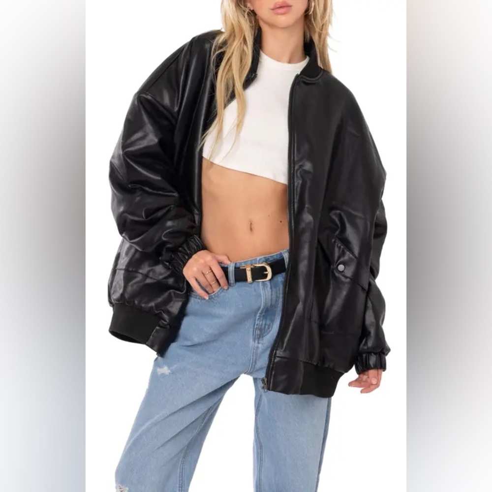 Edikted Black Leather Jacket